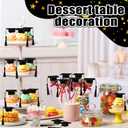Qunclay 30 Pieces Mini Graduation Cap Black Hats with Black Tassels Plastic Grad Cake Pops Cover Toppers for Graduation Party Decorations