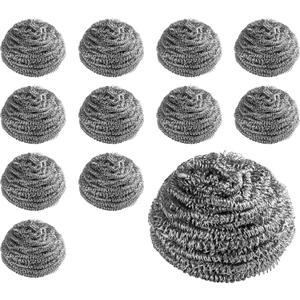New Star Foodservice 54460 Extra Large (50 Grams) Stainless Steel Sponges Scrubbers, Set of 12