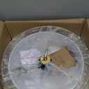 17" Semi Flush Mount Ceiling Light Fixture, 3-Light Gold Light Fixture, Close to Ceiling Light Fixture with White Fabric Lampshade and Gloden Iron Mesh Cage for Dining Room Living Room Bedroom