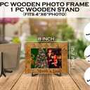 2 x Christmas Picture Frame, Our First Christmas As Mommy And Daddy Picture Frame, Wooden Tabletop Photo Frame With Stand, Winter Holiday Christmas Frame Gifts For New Mommy Daddy -C08