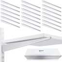 CroBlissful 20 Pcs Adjustable Shelf Brackets for Double Track System Closet Organization Heavy Duty Wire Shelf Brackets(White,14.5 Inch)
