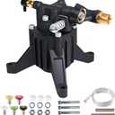 YAMATIC Vertical Pressure Washer Pump Max 3400 PSI 2.5 GPM, 7/8" Shaft Replacement Pump for Power Washer, Compatible with Simpson, Honda, Ryobi, Craftsman, GCV190 Rear Inlet/Outlet