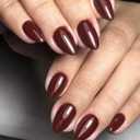 Artquee Press on Nails Short Berry Red Almond False Tips Glossy Reusable Fake Stick on Nails Kit for Women - 30 Pcs 15 Sizes