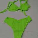 Bikini Sets for Women Sexy Halter Triangle String Bikini Cheeky V Cut High Waisted Thong Swimsuits 2 Piece (Medium, Bright Green)