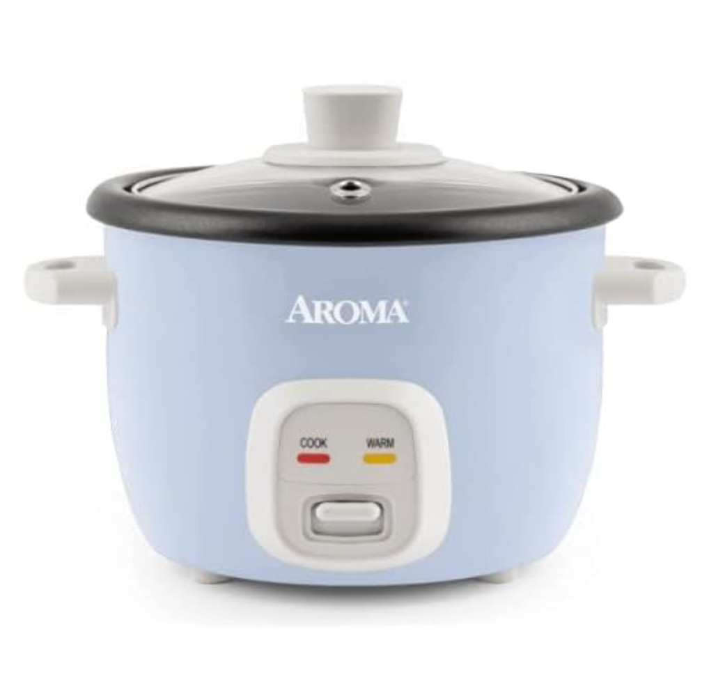 Aroma Housewares 4-Cup Rice Cookers (ARC-302NGBL and ARC-302NG) Bundle, Blue and White