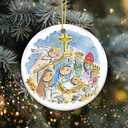 4 x Nativity Scene Ornament 2025  Cute Baby Jesus, Mary & Joseph Ceramic Ornament  Religious Christian Christmas Tree Decoration  Kids Nativity Gift, Faith Holiday Dcor, Christian Keepsake 2024