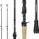 KastKing Spartacus II Plus Twin-Tip Spinning & Casting Rods, IM6 Graphite Blanks, Stainless Steel Frame with Zirconium Oxide Rings, 2-Piece Rods with Extra Tip Section, PTS, No-Slip Grip, Hook Keeper