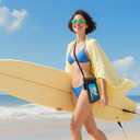 3 x Waterproof Phone Pouch Double Pocket, Floating IPX8 8.5 inch Waterproof Phone Case for Beach Vacation Essentials for Compatible IPhone 16 15 14 Pro Max Galaxy S25 S24 Waterproof Dry Bag Black