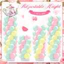 Kasyat 2 Set Tea Party Decorations Balloon Column with Adjustable Balloon Stand Kit, Teapot Balloons for Spring Bridal Shower Wedding Birthday Garden Party, Pastel Macaron Arch Supplies