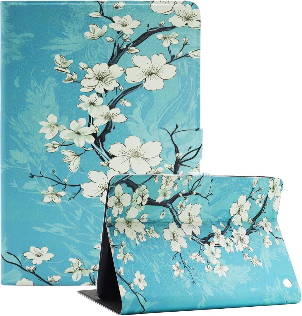 Amazon Kindle Fire HD 10 and Fire HD 10 Plus 10.1" Tablet Case (13th/11th Generation 2023/2021 Release), Slim Fit Leather Stand Smart Cover with Auto Sleep/Wake, Plum Blossom