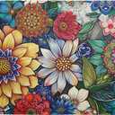 Boho Floral Dish Drying Mat for Kitchen Counter 18x24 Inch Super Absorbent Microfiber Kitchen Drying Mat Bohemian Flower Dish Drainer Rack Mat Reusable Washable Dish Drying Pad for Kitchen Coffee Bar
