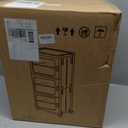 3-Tier Narrow Bathroom Storage Cabinet with Clear Doors and Adjustable Shelves, Plastic Slim Bathroom Organizers and Storage Small Spaces Pantry Kitchen Laundry Room Quick Assembly, Beige, 11.42"D x 14.57"W x 49.61"H