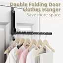 BAKON 2 Pack Heavy Duty Over the Door Hooks, Compact 10 Ridges Double Folding Over the Door Clothes Hanger, Space Saving Over the Door Drying Rack for Laundry Bedroom, Rustproof & Waterproof(Black)