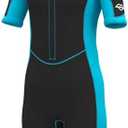 Hevto Kids Wetsuit Shorty for Boys Toddler Girls Youth 2mm Neoprene Thermal Wet Suit Front Zip for Swimming Snorkeling Surfing Diving Size 14