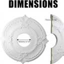 Uenhoy Split Lighting Ceiling Medallions for Light Fixtures and Ceiling Fans, 12" OD x 3.5" ID Vintage Ceiling Cover Plate, PU Ceiling Fan Medallion, White