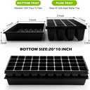 RooTrimmer 10 Pack 1020 Seed Starter Trays and 10 Pcs 40 Cell Plug Trays, Thick Durable Seedling Plastic Nursery Tray for TD542 1020 Tray Germination (10 Sets)