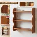 3-Tier Wood Floating Wall Shelf, Wall Mounted Shelves Bedroom & Living Room, 17.3 x 4.7x 12.2 inches