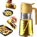TrendPlain 16oz/470ml Glass Olive Oil Sprayer for Cooking  2 in 1 Olive Oil Dispenser Bottle for Kitchen Gadgets and Air Fryer Accessories, Salad, BBQ - Yellow