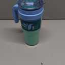 Coldee Insulated Travel Mug - Spill-Proof, Sweatproof Stainless Steel, BPA-Free - Includes Handle, Reusable Silicone Straw - Magnetic Purple