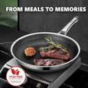 OATOFP Non Stick Frying Pans Set with 2 Lid, Hybrid Skillet Set Nonstick (8+10+12inch), Pans for cooking, PFOA Free Stainless Steel Kitchen set, Dishwasher and Oven-Safe Cookware Sets