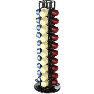 Lily's Home Countertop Coffee Capsules Holder Carousel Compatible with Nespresso Cups, Holds up to 40 Pods, (Coffee pods are not included). Black