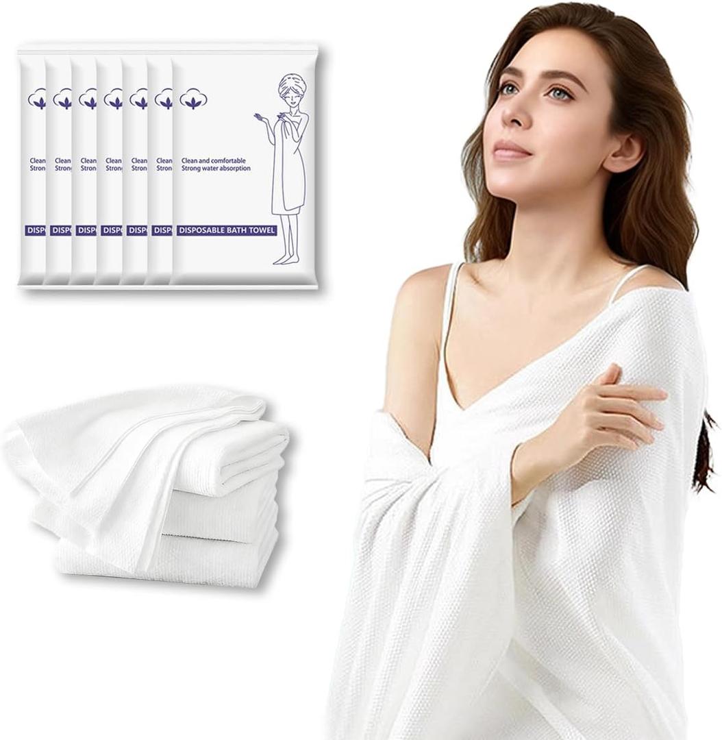 20 Pack Disposable Travel Bath Towels Sheets Extra Large 55"x27.5",Soft Disposable Dry Towel Washcloths Shower Towels for Body Travel Bathroom,Quick Dry Camping Towel Hair Swimming Gym Pet Towels