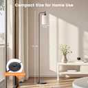 SIBRILLE Floor Lamp with Linen Shade, Dimmable Tall Standing Lamp with Remote Control & 3 Color Temperatures, Modern Floor Lamps for Living Room Bedroom Office Corner, 9W LED Bulb Included
