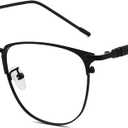 GUDVUE Blue Light Glasses, Computer/Gaming/TV/Phones Glasses for Women/men, Anti Glare/UV400/Eye Strain, Oval Shiny Black