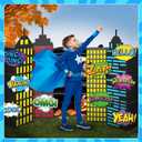 Large Super Theme Hero Party Photography Backdrop for Hero Birthday Decorations Skyscraper Decor Boxes Include 12 Skyscraper Boxes 10 Stickers 3 Roof Decor for Super Theme Party Supplies(Hero 25 Pcs)