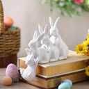 Thyle Easter Bunny Decorations Hugging Rabbits Resin Figurine Modern Rabbit Statue Garden Ornament Spring Home Decorative Easter Bunny Ornaments for Table Centerpiece Living Room