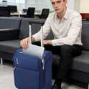 Hanke Underseat Carry On Luggage with Wheels, 17-Inch Small Suitcase Rolling Under Seat Luggage, Lightweight Personal Item Bag with 15.6" Compartment for Overnight & Short Trips, Blue