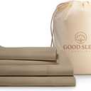 Good Sleep Bedding King Bed Sheet Set of 4, 1000 Thread Count Egyptian Cotton Sheets, Hotel Style Sheets King Size Deep Pocket, Fits Up to 16 Inch, Soft & Breathable Sheet & Pillowcase Sets - Taupe