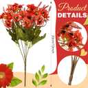 Janinka 6 Bundles Fall Artificial Flowers for Outdoors Fake Daisy Bouquet Silk Mums Flowers Bulk Look Real UV Resistant Outside Faux Plants for Garden Planter Front Door Porch Patio Decor (Red)