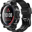 SUPCASE for Samsung Galaxy Watch 5 Pro 45mm Band with Case (Unicorn Beetle Pro), [Military-Grade Drop Protection] [Anti-Scratch] Rugged Men Cover with Adjustable Strap Band, Black