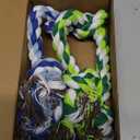 [2 Pack] Dog Rope Toys, Dog Chew Toy for Medium and Small Dogs, 3 Knots Heavy Duty Puppy Rope Toy, 100% Cotton Tug of War Dog Toys for Boredom, Teeth Cleaning (blue+green)