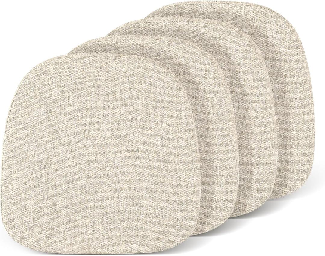 Tromlycs Metal Chair Cushions 14x14 Seat Set of 4 Small Tolix for Metal Chairs Cushions Pads Dining 14 inch Light Linen