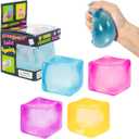 Premium Big Block Cube Sensory Toy with a Super Solid Squish Nice Square Shape Anxiety Sensory Squishy Fidget Toy Ice Cube Slow Rise (Blue)