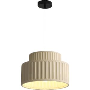 1-Light Nordic Modern Pendant Lighting Vintage Hanging Light Fixture Retro Colorful Single Pendant Lights Kitchen Island Light Ceiling Hanging over Island with Cream Yellow Resin Shade MPL33-W