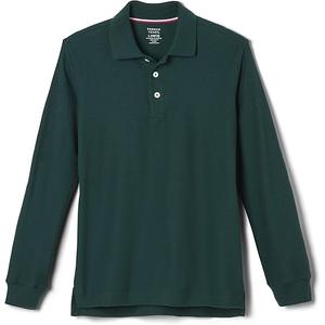 French Toast boys Pique Polo School Uniform Shirt With Long Sleeves for Boys and Girls M(8)