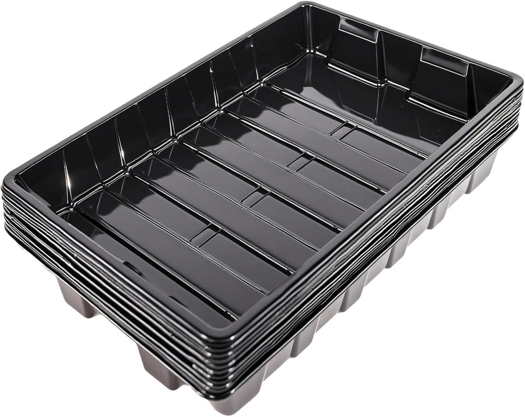 10Pack Seed Starting Trays, Strong Plastic Growing Plant Tray, Seed Tray, Seedling Trays for Greenhouse and Flowers, Wheatgrass, Sprouting