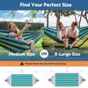 SUNCREAT Portable Tree Hammock, Double Hammocks 2 Person with Outer Bag, Blue Stripe