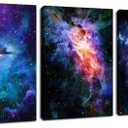 arteWOODS Canvas Wall Art Outer Space Pictures Fantastic Starry Painting Artwork Galaxy Nebula Canvas Prints for Bedroom Bathroom Living Room Kicthen Office Home Wall Decor 12" x 16" x 3 Panels