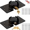 2 Pack Van Door Locks Keyed Alike, 73mm Heavy Duty Solid Steel Hidden Shackle Padlock and Hasp Set, with 4pcs Keys and 80mm Screws for Vans, Trucks, Gates, Trailer Black