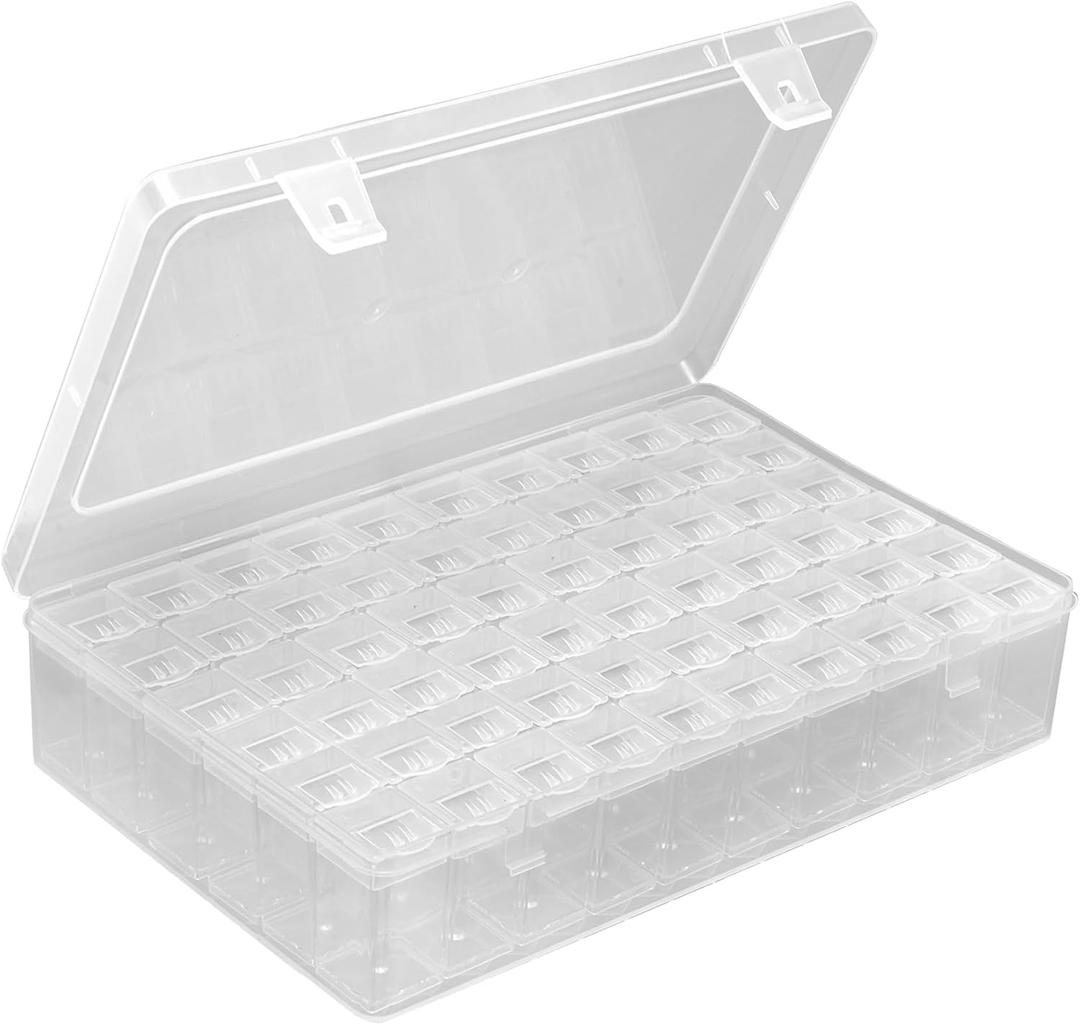 2 x Diamond Painting Storage Containers with Lids - 60PCS Portable Transparent Plastic Set - Perfect for Diamond Art Storage, Diamond Art Supplies, Diamond Art Accessories & Diamond Art Kits for Beginners