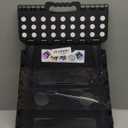 Delxo Folding Step Stool, 13 inch Non-Slip Foldable Stools Up to 300 LBS, Step Stool with Handle, Lightweight for Kitchen, Bathroom, Bedroom, Garden, Black, 1PC