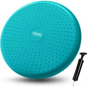Trideer Wobble Cushion with Inflation Pump - Wiggle Seat for Sensory Kids(Multiple Colors), Balance Disc (Extra Thick) (34CM Turquoise)