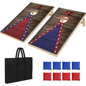 Electronic Cornhole Board Set 4x2 2x1ft-Automatic Scoring Cornhole Game
