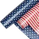 America Flag Vinyl 2 Pcs 10'' x1 Yard,USA Flag Patriot Pattern PU Iron-On HTV Vinyl for T-Shirts Craft DIY,Stars Heat Transfer Vinyl Compatible with All Cutters (Flag Theme)