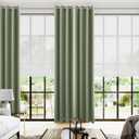 KOUFALL 96 Inches Long Curtains Drapes for Living Room 2 Panels Set,Dark Sage Green Black Out Room Darkening Blackout Vertical Sliding Door Blinds for Patio Doors