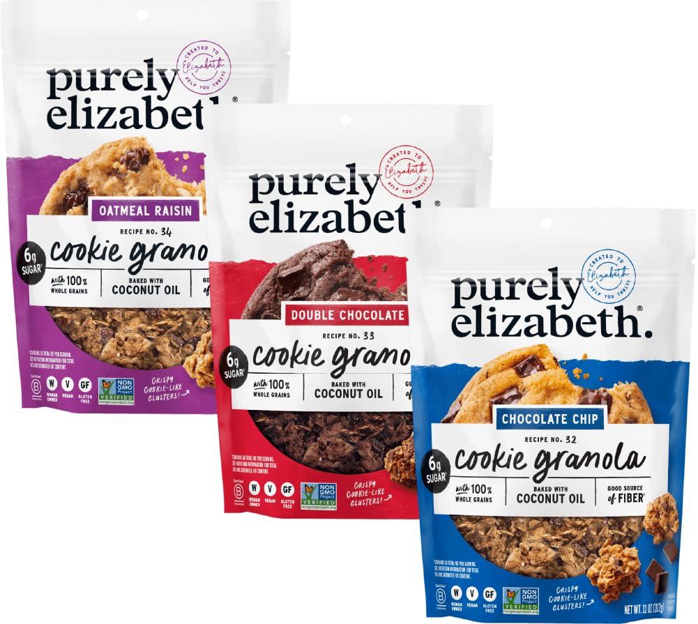 Purely Elizabeth, Cookie Granola, Variety Pack, 11oz Bags (3 Pack) BBD 06/30/2026